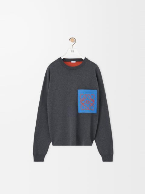 Anagram pocket sweater in cotton blend