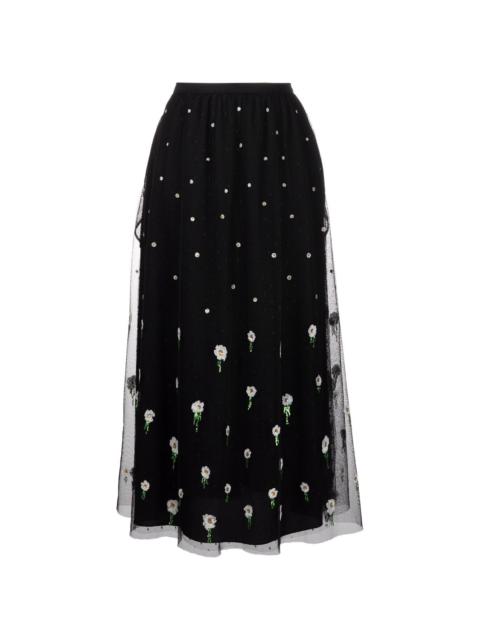 embroidered-design high-waisted skirt