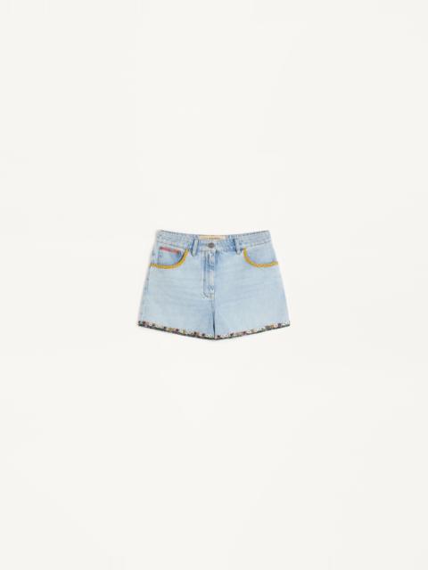 EMBROIDERED DENIM SHORTS