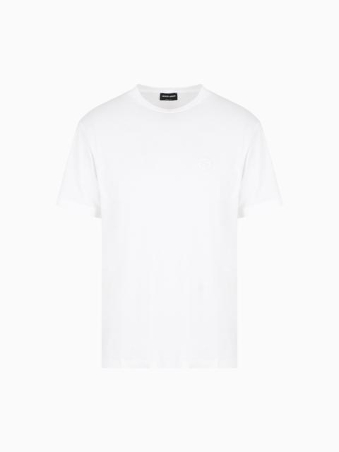 Cotton-interlock T-shirt with embroidered logo