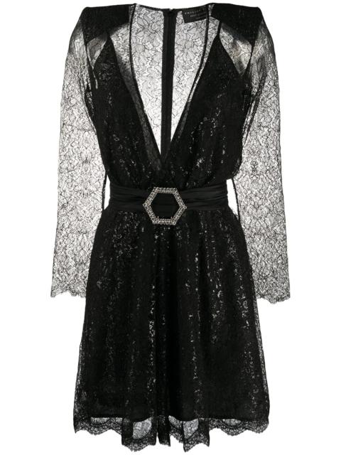 logo-buckle mini dress