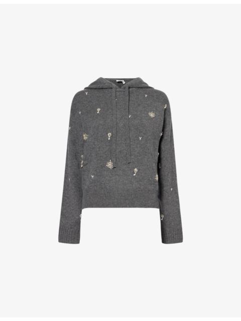 Karmen Embellished Wool and Cashmere-Blend Hoody