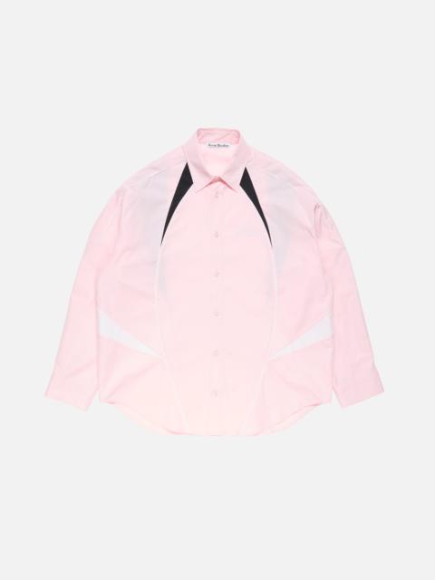 Embroidered logo button-up shirt - Baby pink