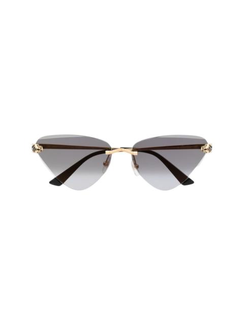 panther-plaque cat-eye sunglasses