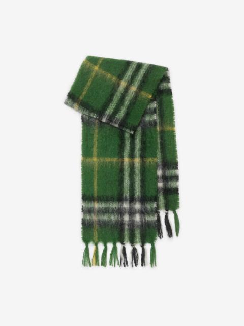 Check Mohair Wool Scarf