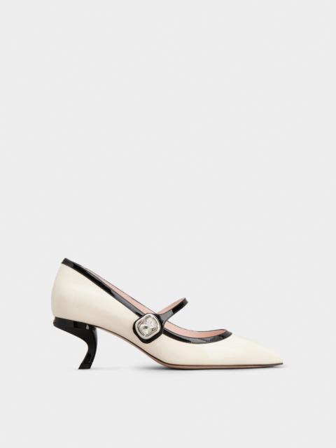 Mary Jane Virgule Pumps in patent leather