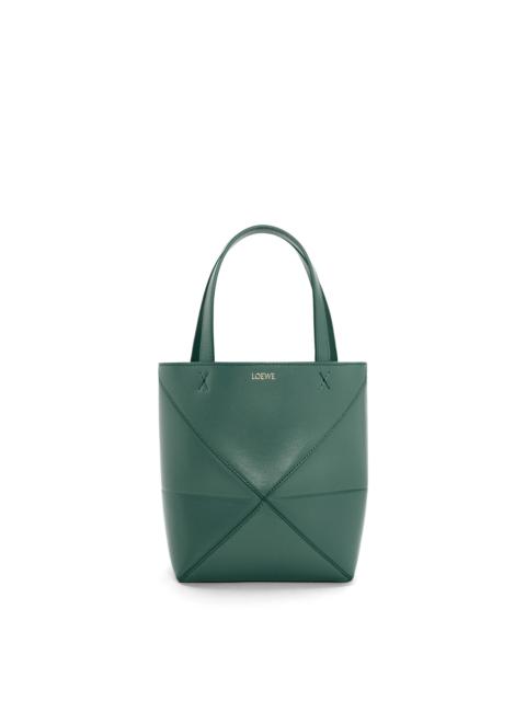 Mini Puzzle Fold tote in shiny calfskin