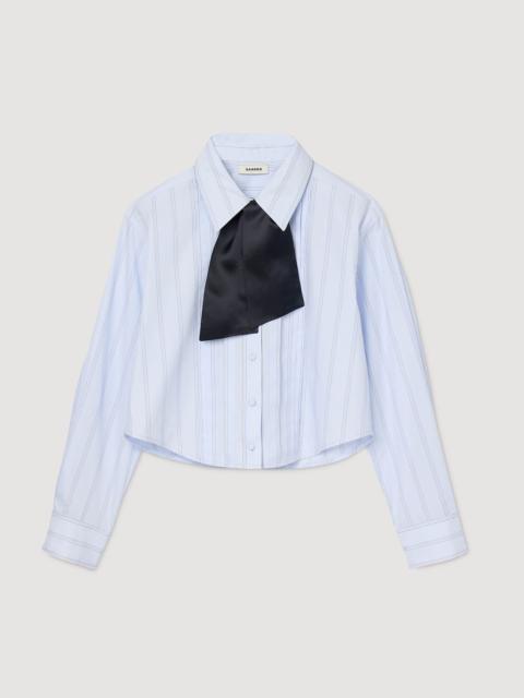 CROPPED SHIRT WITH REMOVABLE TIE
