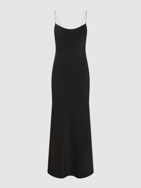 Fine Chain Silk Slip Dress - Black
