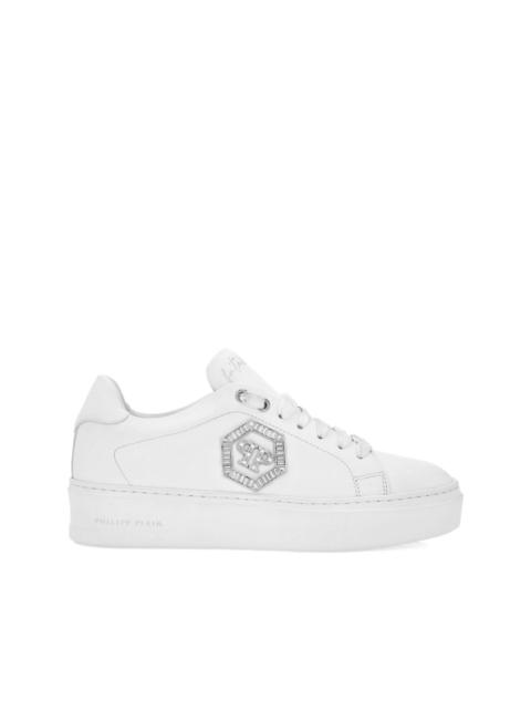 crystal-embellished low-top sneakers