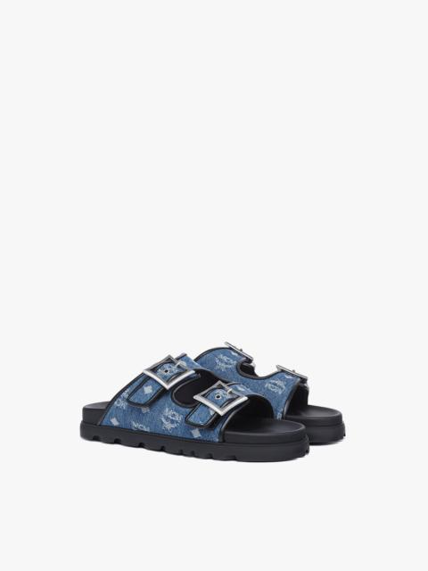 Monogram Sandals in Denim Jacquard