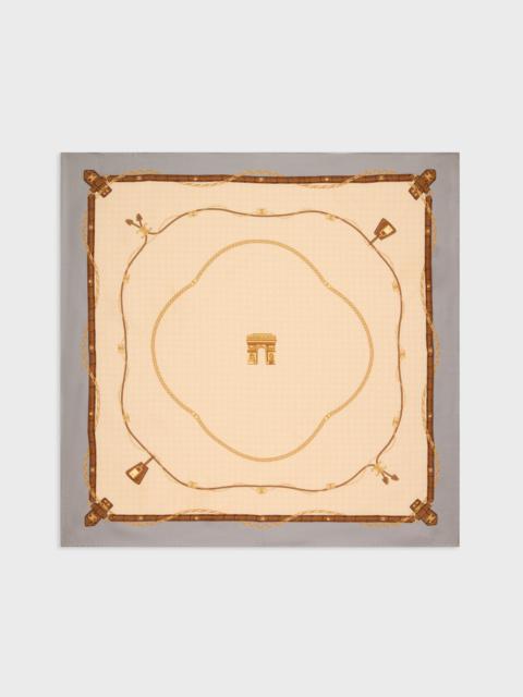 square in crocodile silk twill