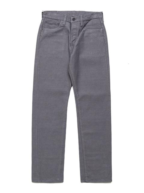 1178-GRY 12oz Sashiko 5P Pants Regular Fit - Heather Grey x Black
