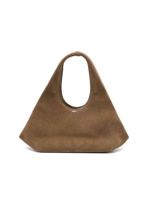 suede top-handle tote bag