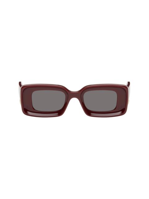 Burgundy Rectangular Sunglasses