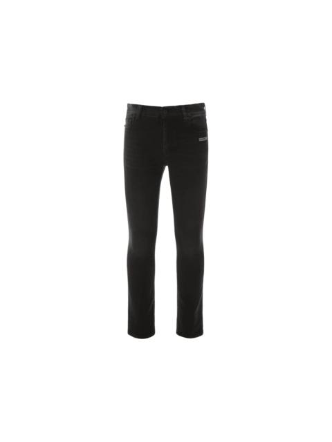 OFF-WHITE Skinny Fit Denim Jeans Black/White