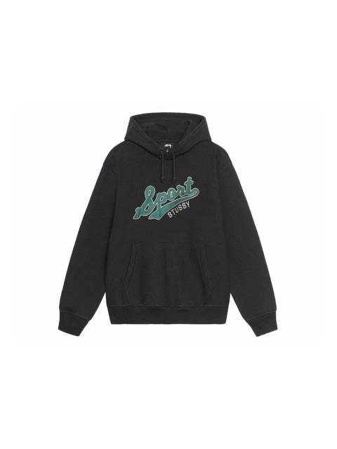 Stussy Satin Patch Oversized Hoodie Washed Black