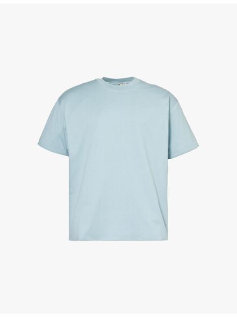 Branded-cuff short-sleeved cotton-jersey T-shirt