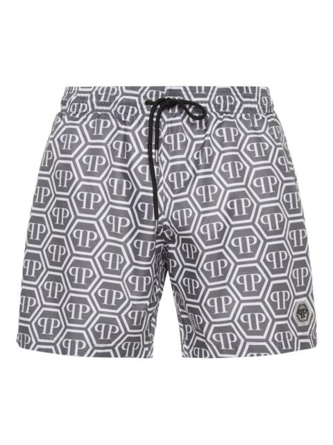 hexagon jacquard swim shorts