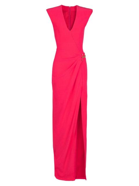 Sleevless Detail Slit Long Dress