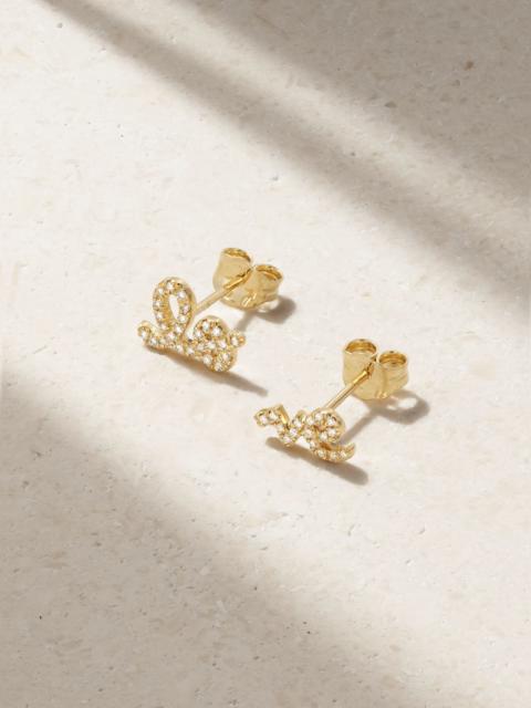 Love 14-karat gold diamond earrings Gold