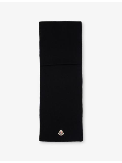 Brand-Patch Ribbed Wool Scarf