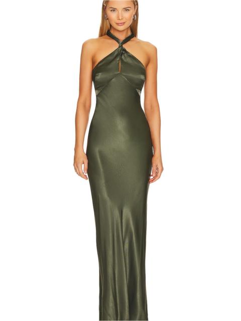 La Lune High Neck Twist Maxi Dress