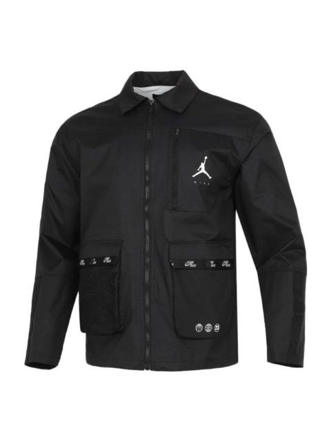 Air Jordan SS22 Cargo Sports lapel Jacket Black DJ0243-010