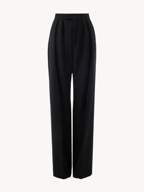 HIGH-RISE TAILORED PANTS IN WOOL GABARDINE