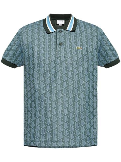 monogram pattern polo shirt