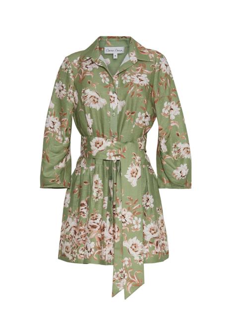 Raya Mini Dress
A Button Up Mini Dress Featuring a Blouson Sleeve and Chic Sash