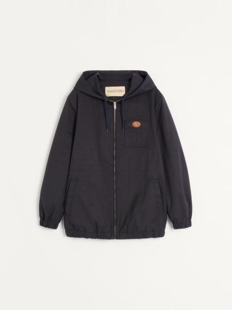 NYLON HOODED JACKET WITH VLOGO PATCH