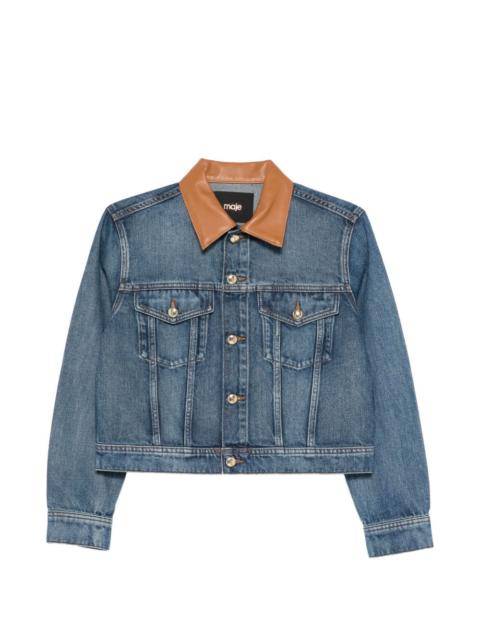button collared denim jacket