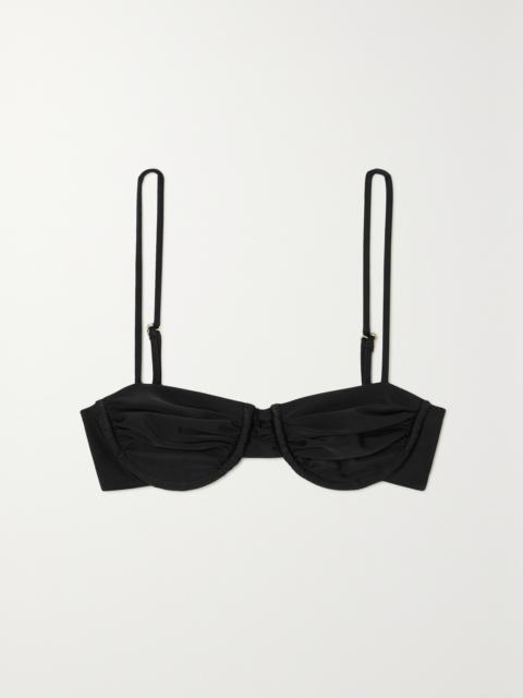 + Net Sustain Baja Ruched Stretch-econyl Bikini Top