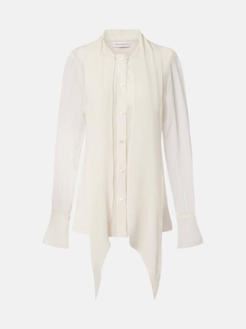 Scarf-detail silk blouse