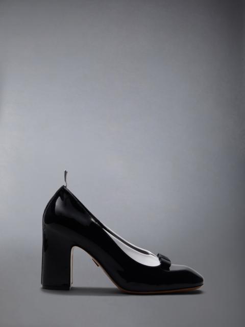 Patent Vitellino Gooddyear Leather Sole Bow and Collar Heel Court Shoe