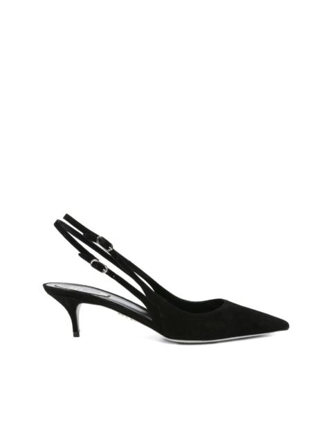 60mm slingback pointed-toe heeled pumps