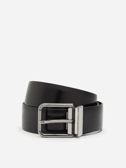 Polished leather belt