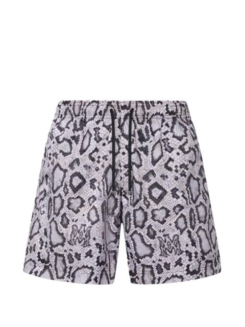 snake-print swim shorts