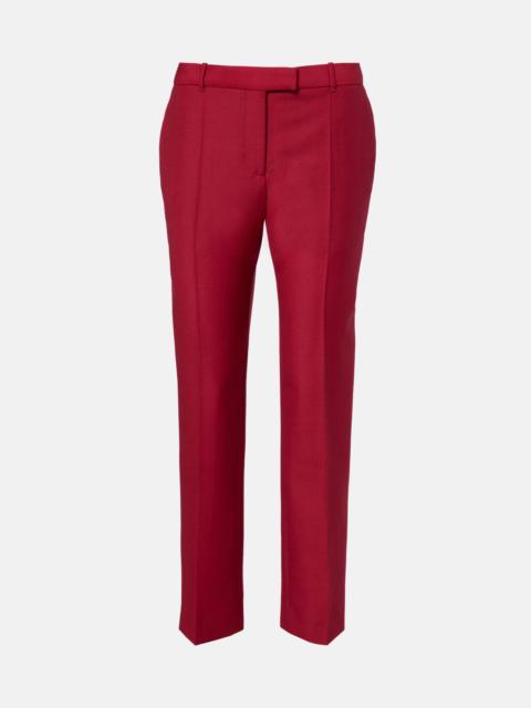 Cropped wool and mohair slim pants