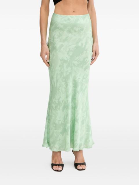 printed bias-cut midi skirt