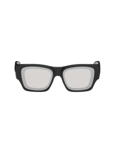 Black Paula's Ibiza Goggle Rectangle Sunglasses