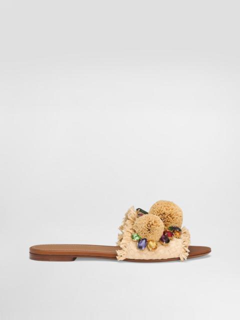 Braided slipper with fringes