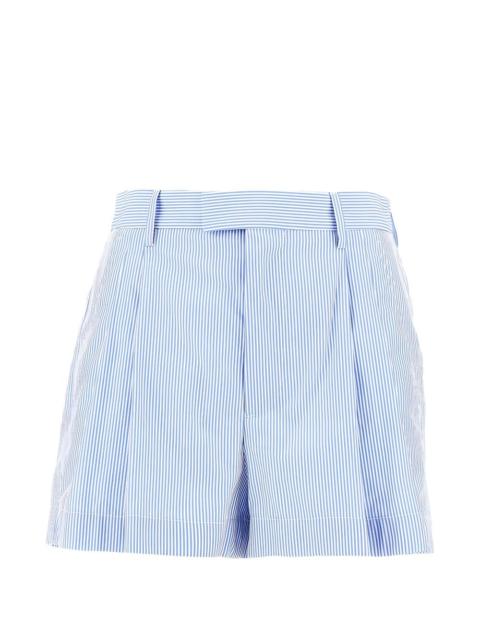 pleated stripe shorts