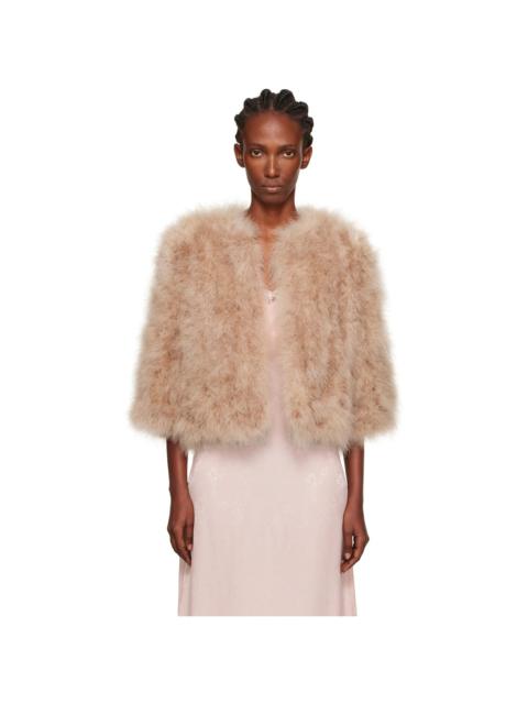 Beige Short Feather Jacket