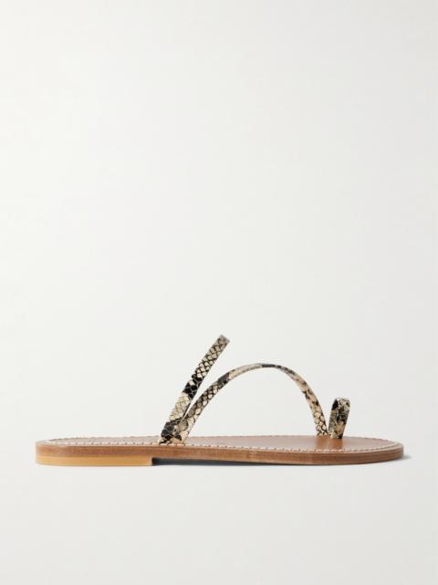 Actium Snake-effect Leather Slides