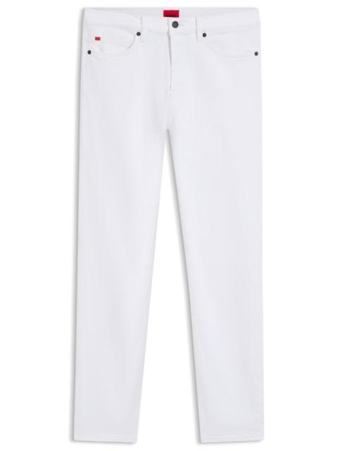 WHITE SLIM-FIT JEANS IN STRETCH DENIM