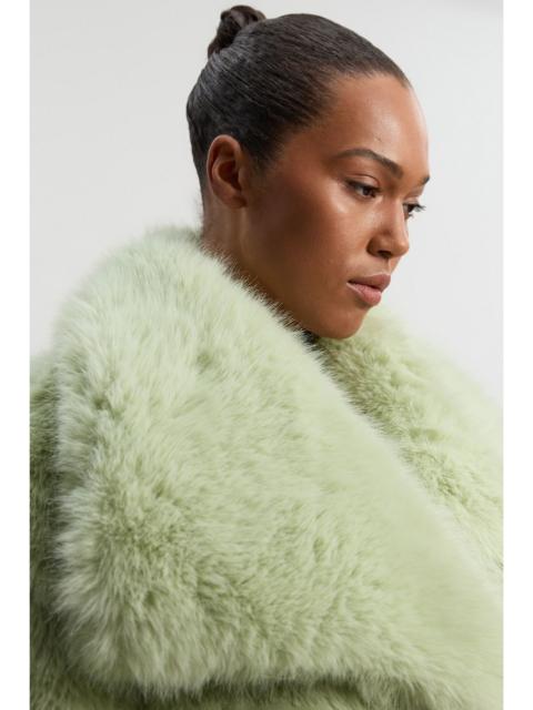 Plus Size Textured Faux Fur Short Coat