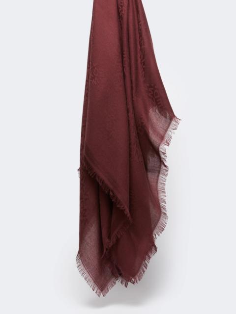 Jacquard-knit modal and cashmere shawl - BORDEAUX