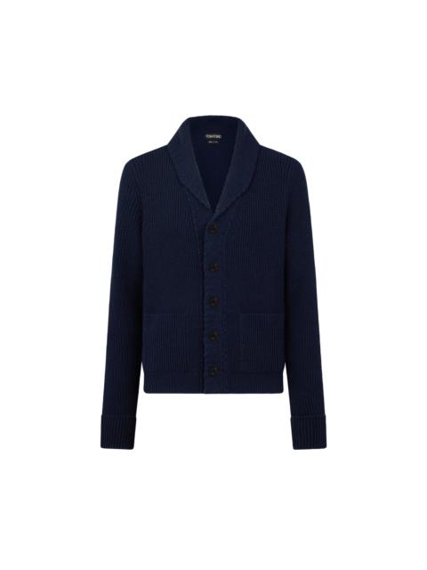 CASHMERE SHAWL COLLAR CARDIGAN